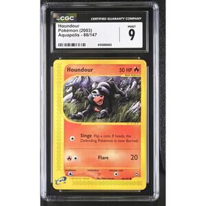 CGC 9 MINT Houndour 86/147 Pokémon Aquapolis 2003 Non Holo Graded Card (PSA)
